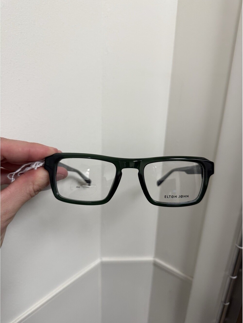 Elton John Eyeglasses Rectangular Icon Polished Black 52-22-145mm